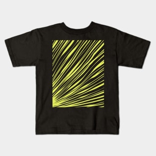 abstract striped zebra/tiger pattern in neon green/lime and black Kids T-Shirt